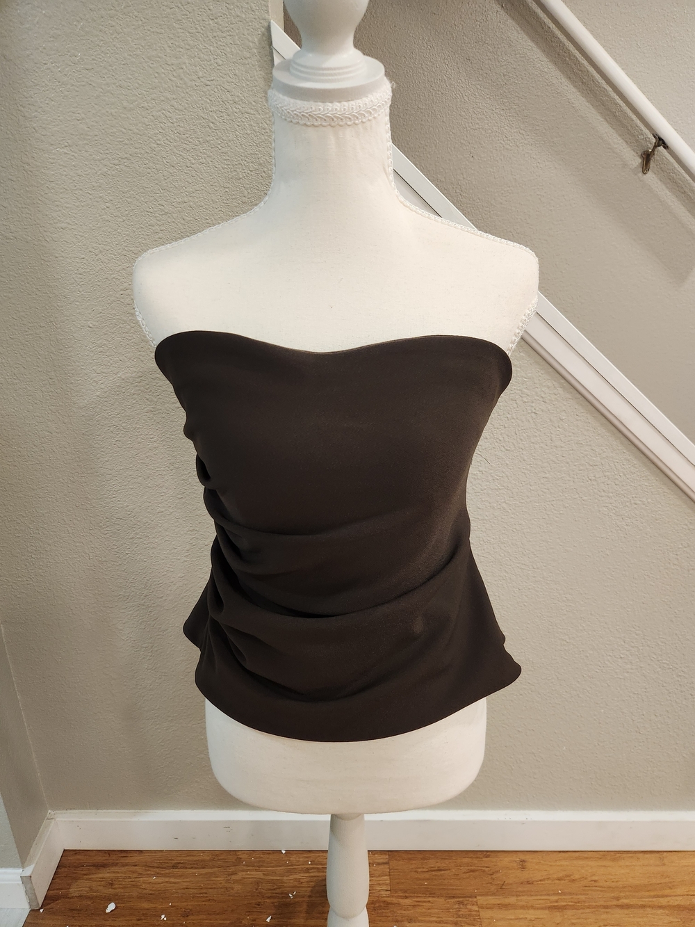 Abercrombie & Fitch Strapless Black Ruched Camisole